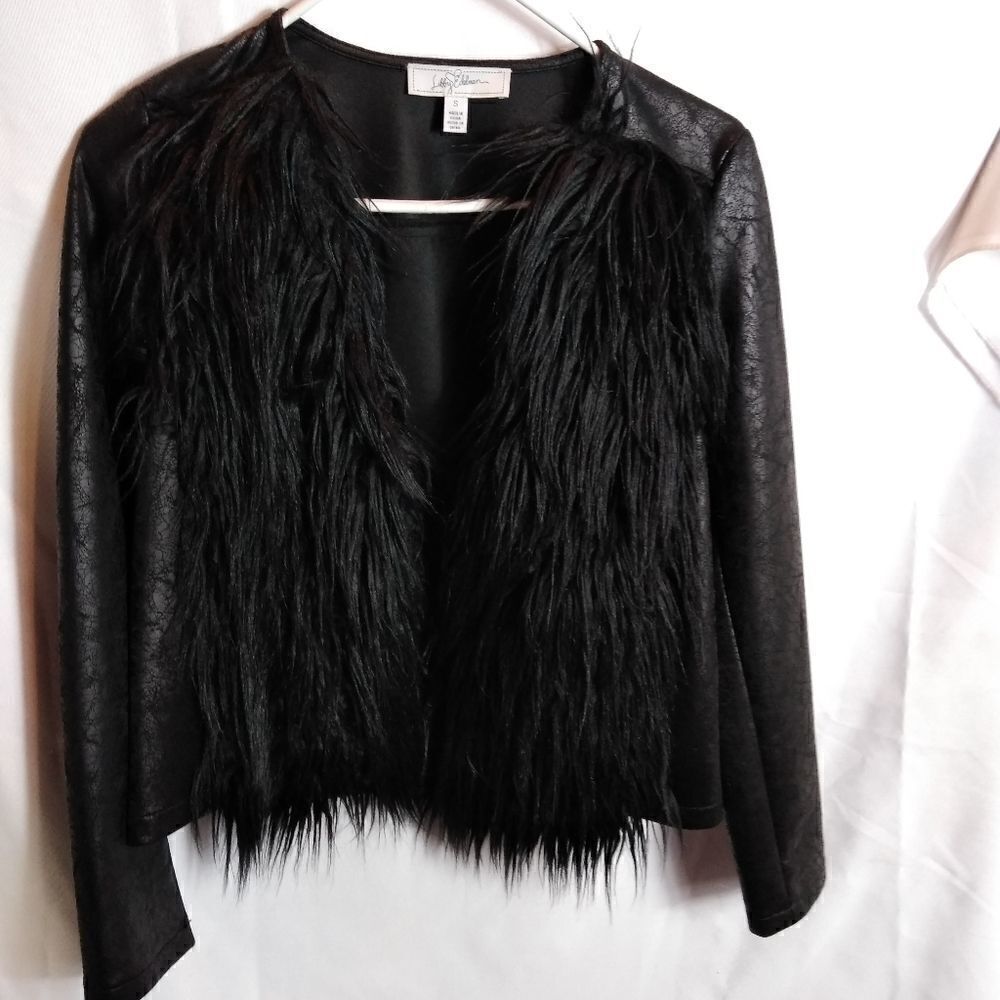 Lilly Edelman faux leather and faux fur jacket